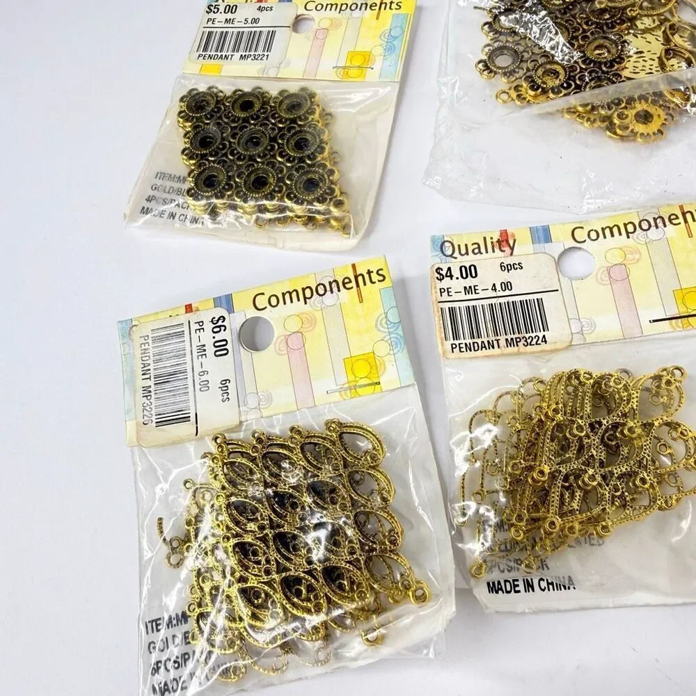 Bulk Jewelry Making Supplies Lot Filigree Connectors Leaf Pendants BellyDance